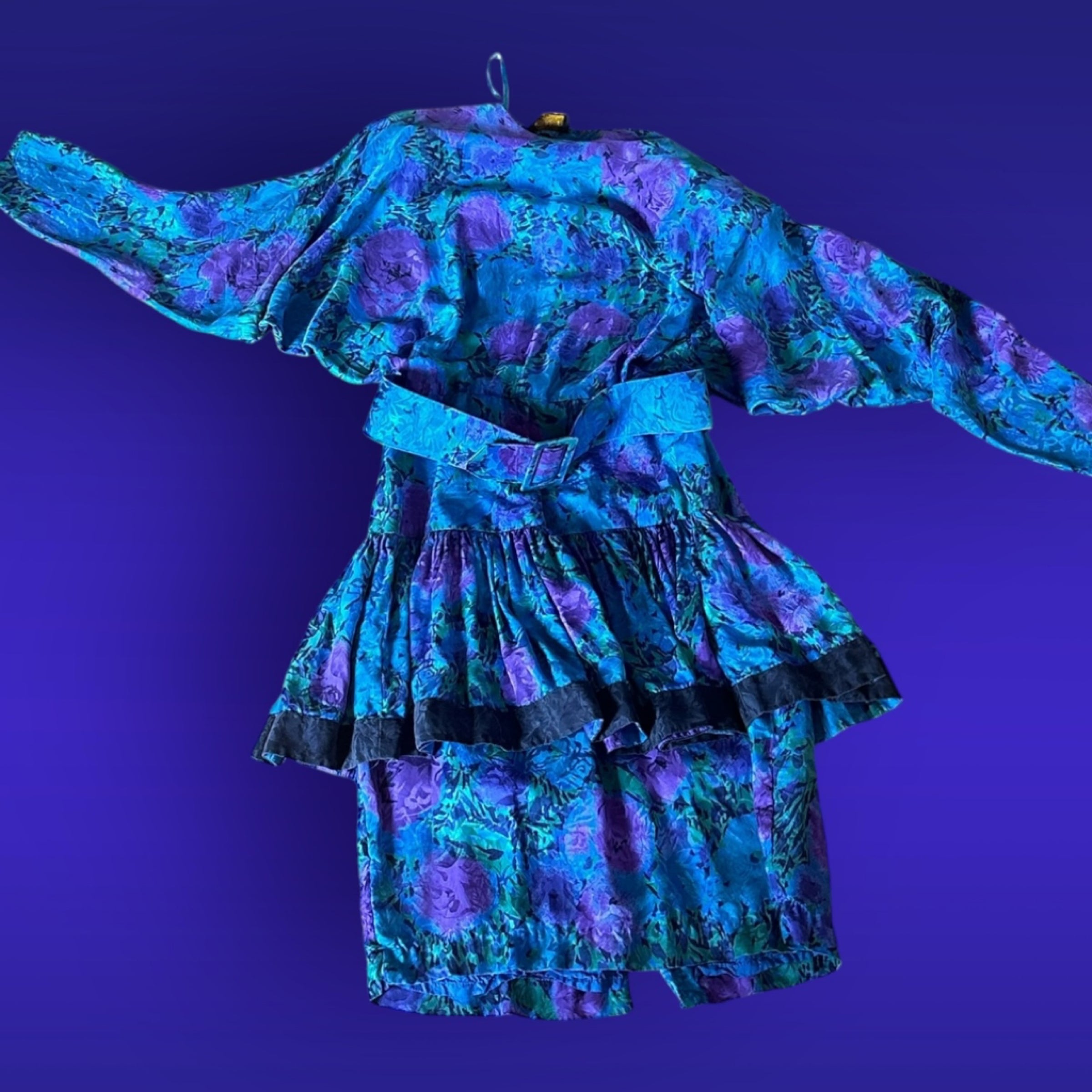 gillian silk dress 80s Jewel-Tone Silk Dress by Gillian